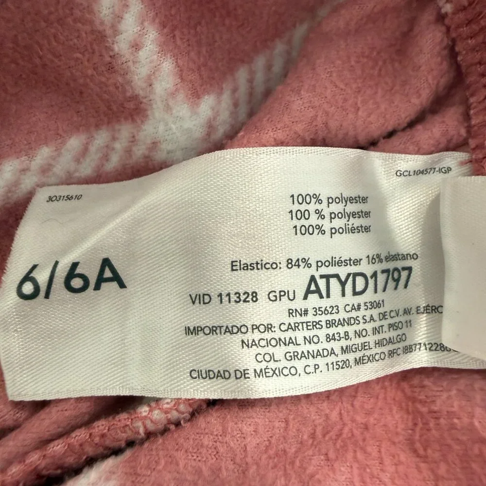 Carter's Girls' 4-Piece Polar Bear Pajama Set 6/6A for Fall & Winter One Fleece - Picture 13 of 13